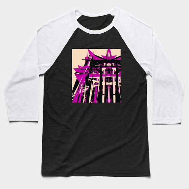 Abstract Industrial: violet, peach, black Baseball T-Shirt by artbleed